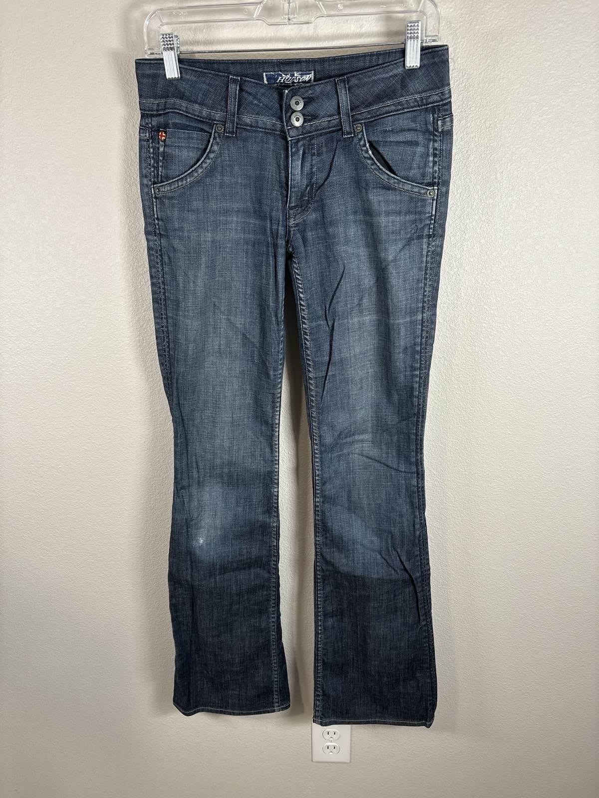 Hudson Jeans 27 Bootcut Dark Wash Flap Pocket Stretch USA