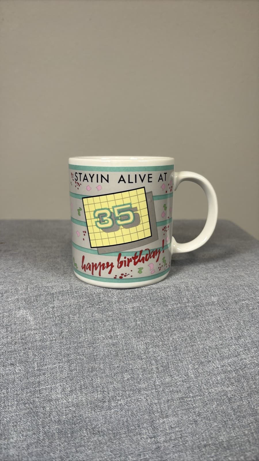 Vintage Enesco Stayin' Alive Mug Coffee Cup 1985