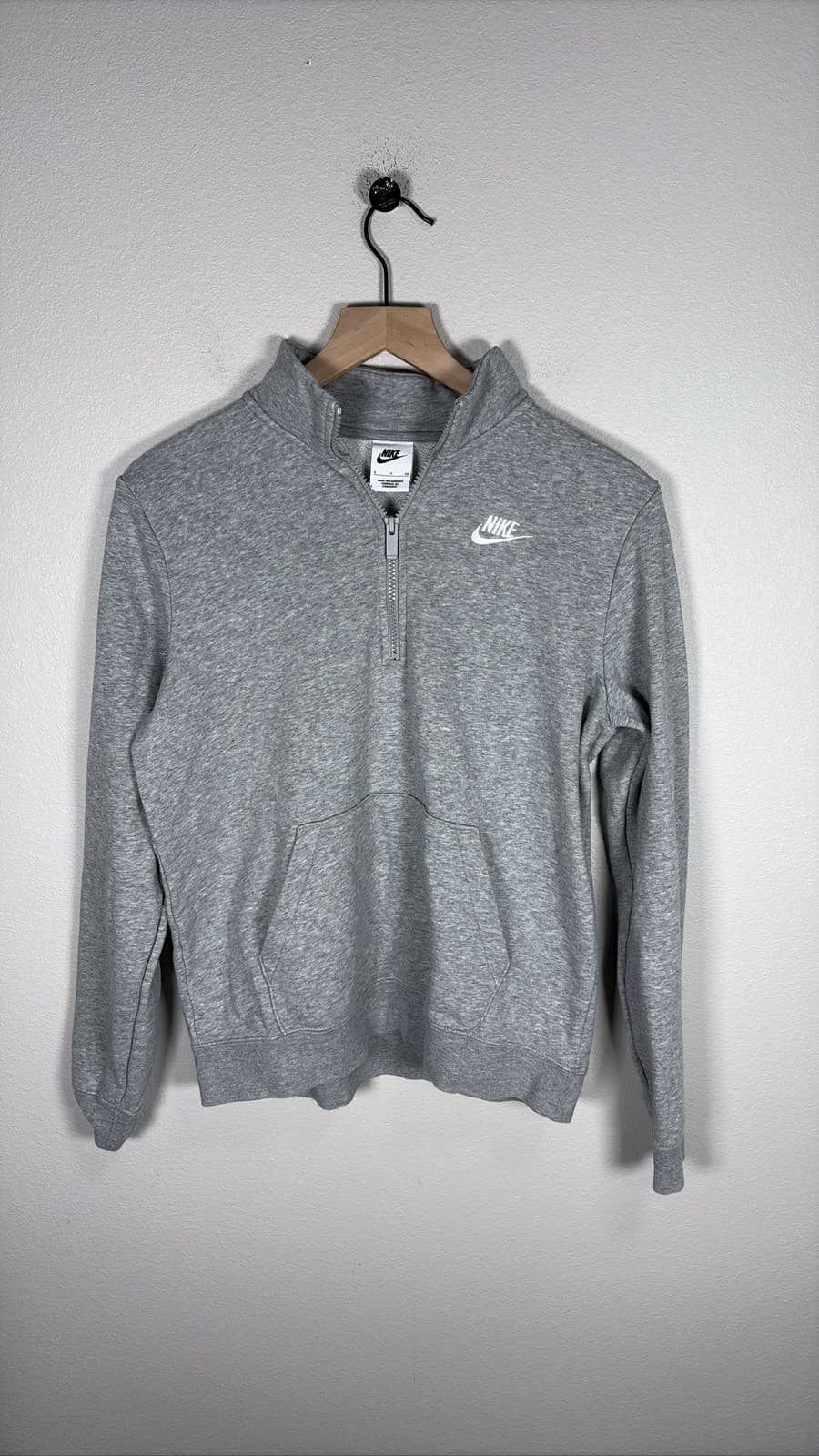Nike Sportswear Club Fleece 1/2 Zip Sweatshirt Mens Gray Pullover S