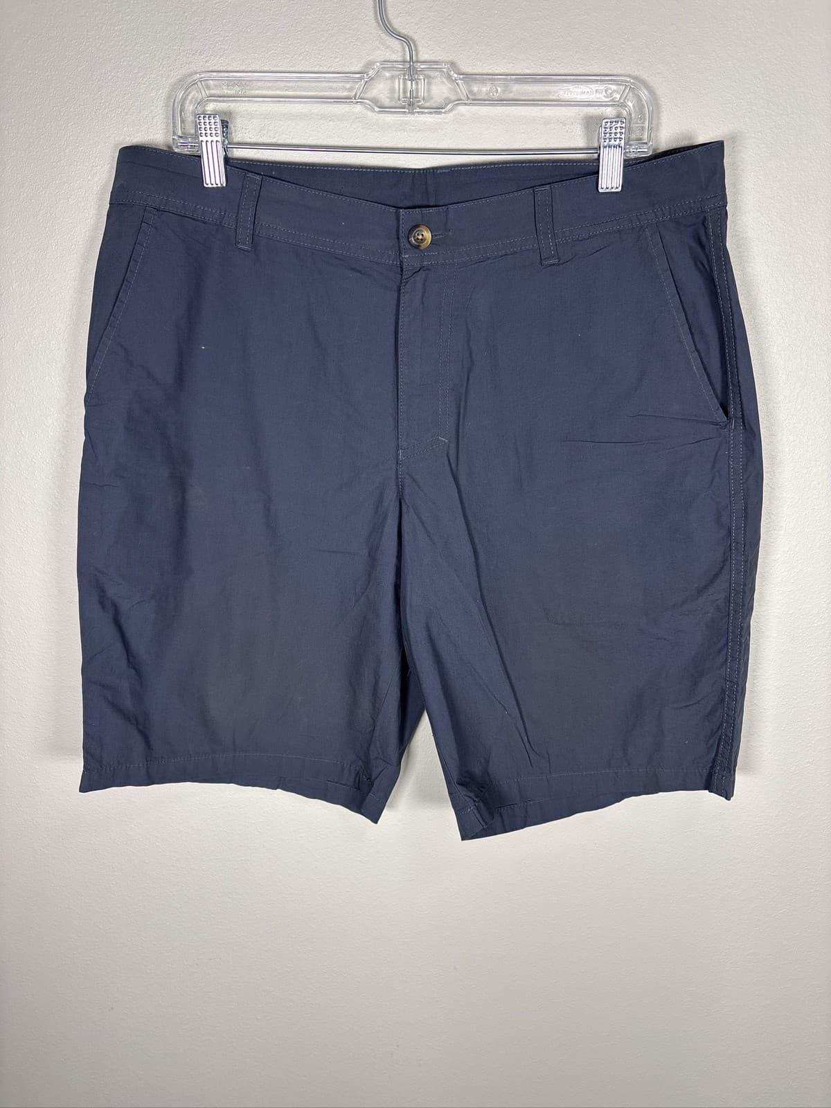 Columbia Mens Size 34 Navy Blue Flat Front Outdoor Hiking Casual Shorts