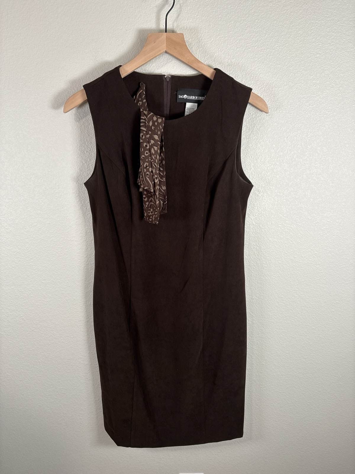 Sag Harbor Women's Brown Animal Print Sleeveless Sheath Dress 8