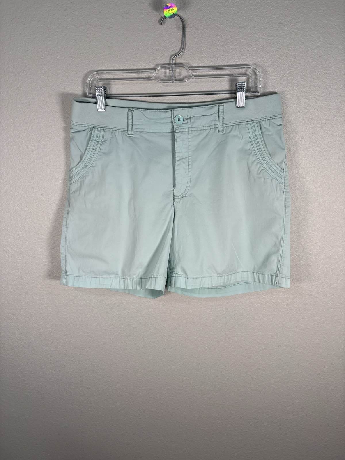 Lee Women's Easy Fit Mid-Rise Shorts Light Blue Comfort Waist 12