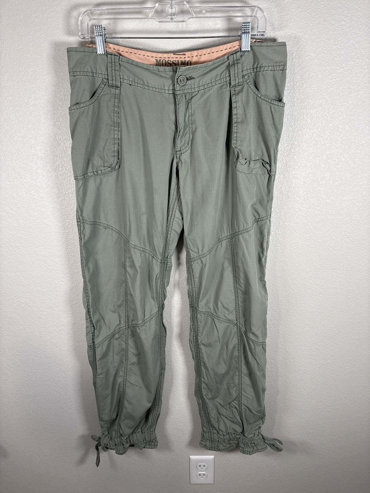Mossimo Supply Co Womens Olive Green Cargo Capri Pants Drawstring Hem 11