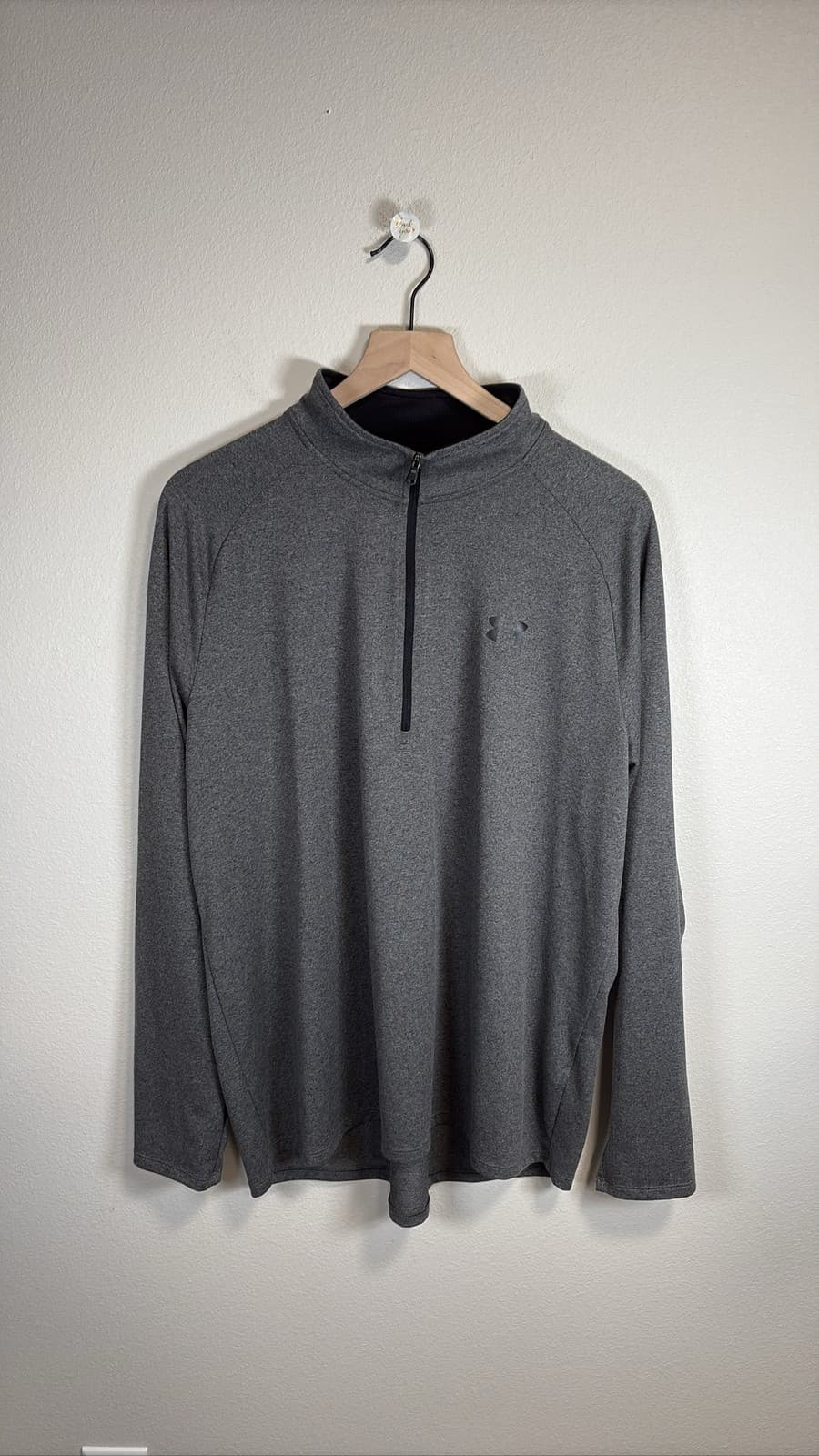 Under Armour Men's Gray HeatGear 1/4 Zip Pullover Long Sleeve Loose Fit
