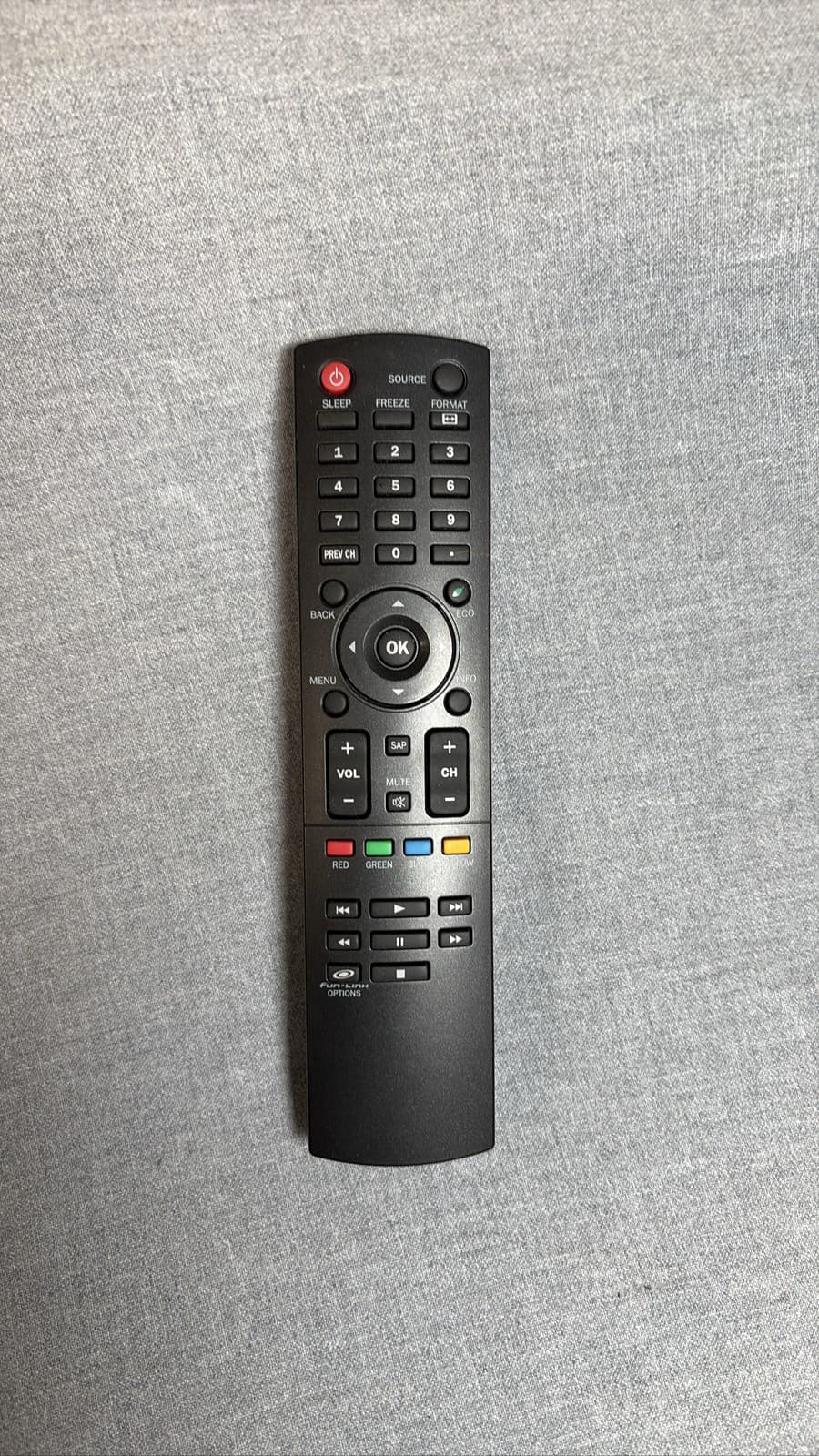 Universal TV Remote Control with Number Pad Menu Volume Channel Buttons