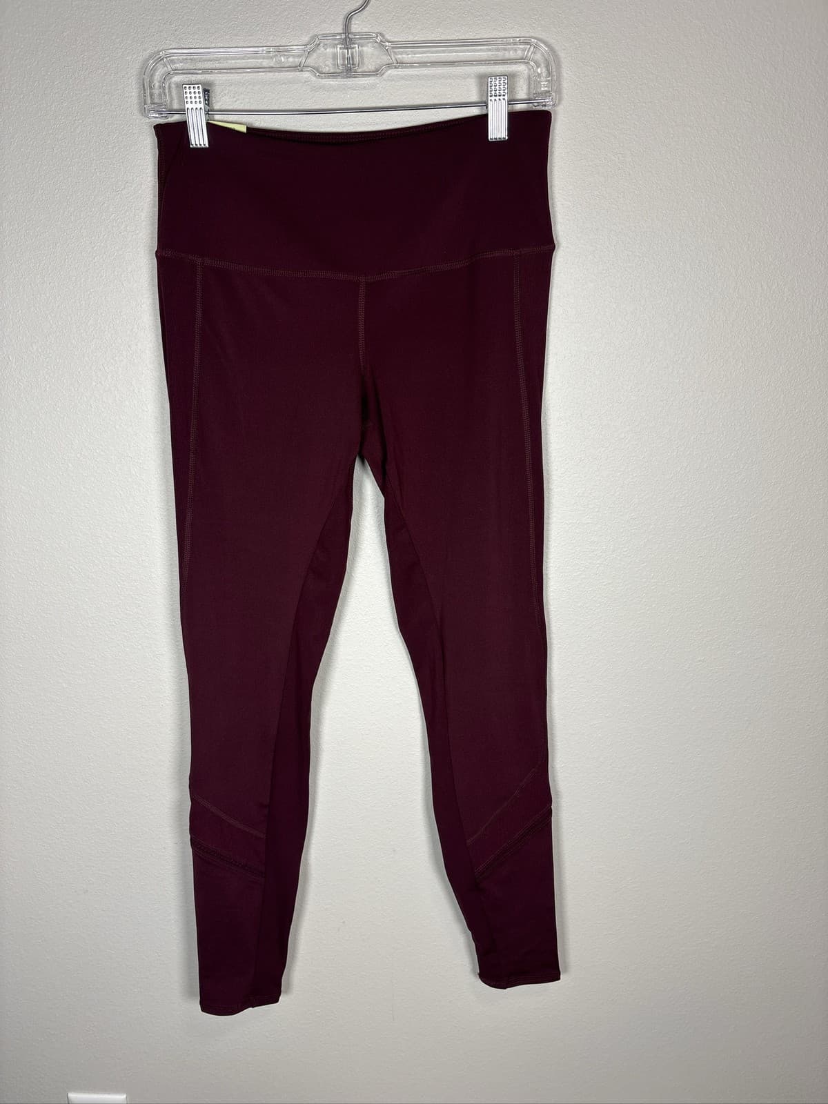 Tangerine Womens Active Rib Trim Legging Port Rose Plum Maroon Small