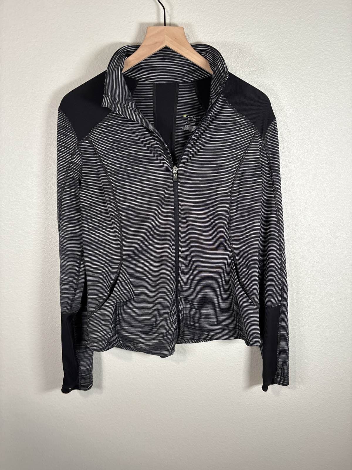 Tek Gear Women's Space Dye Jacket Gray Black L