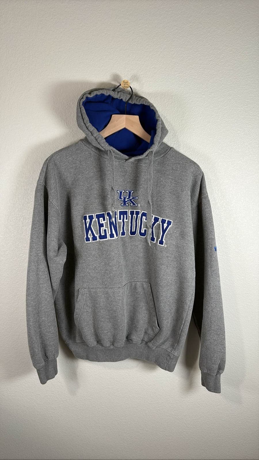Kentucky Wildcats Hoodie Mens Gray Pullover Sweatshirt UK College L