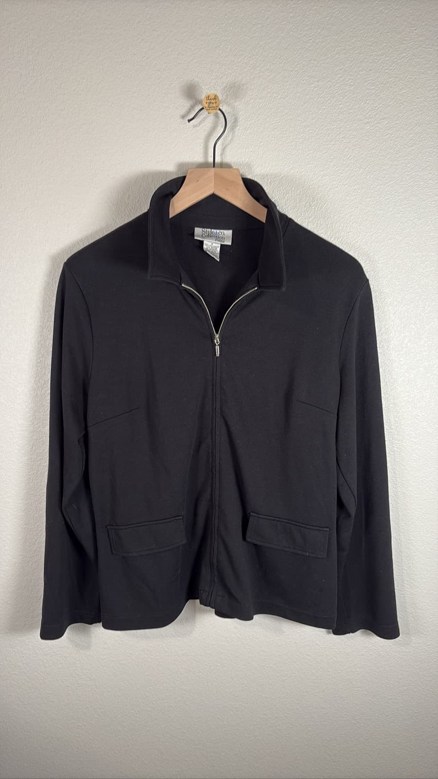 Style & Co Collection Black Zip Jacket S