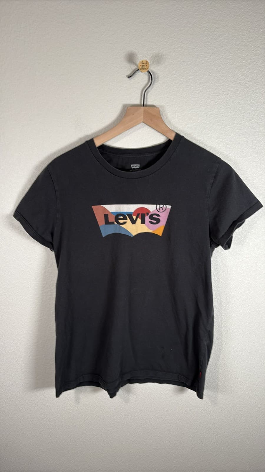 Levi's Youth Large Black Short Sleeve Colorful Logo Tee