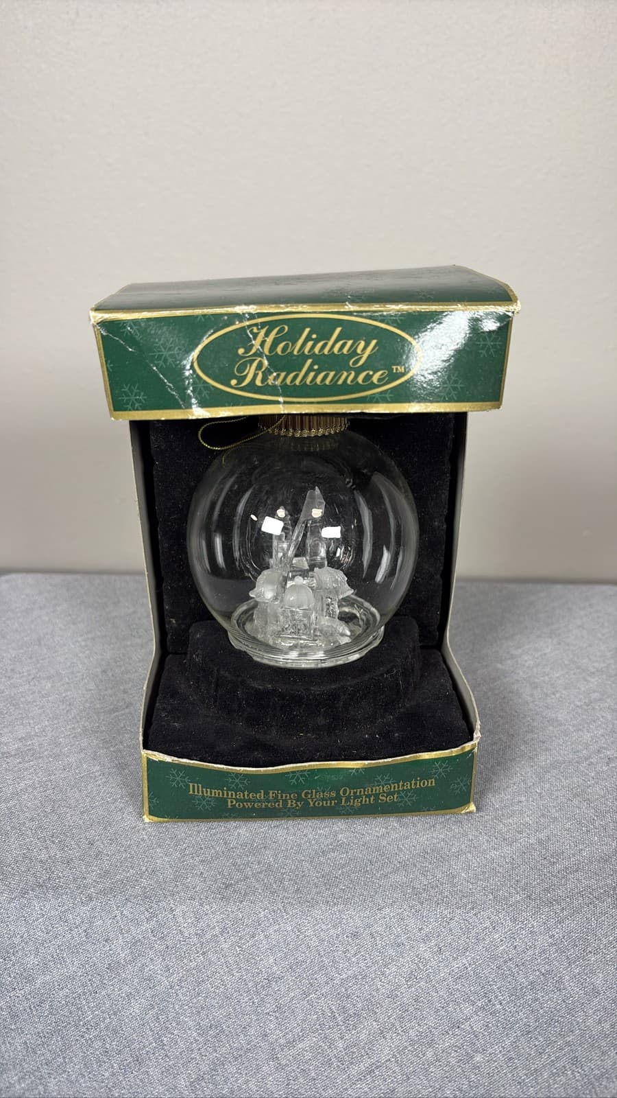 Holiday Radiance Illuminated Glass Castle Christmas Ornament