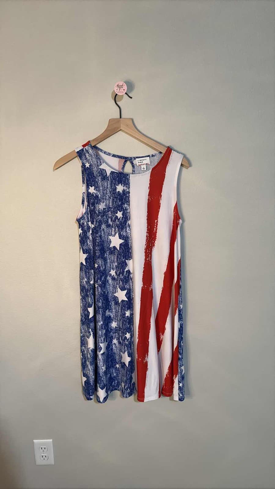 Liberty Perk Women's American Flag Tank Dress S 4th of July Patriotic Stars S