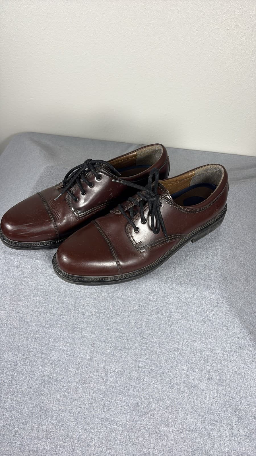 Dockers Gordon Mens Cordovan Brown Leather Cap Toe Oxford Dress Shoes Size 12