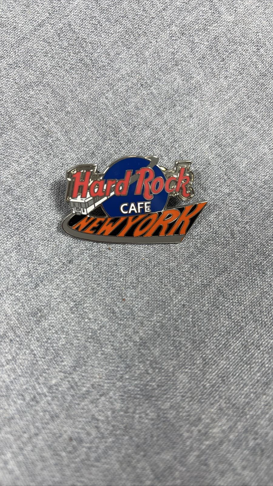 Hard Rock Cafe New York Subway Train Logo Pin Blue Orange NY