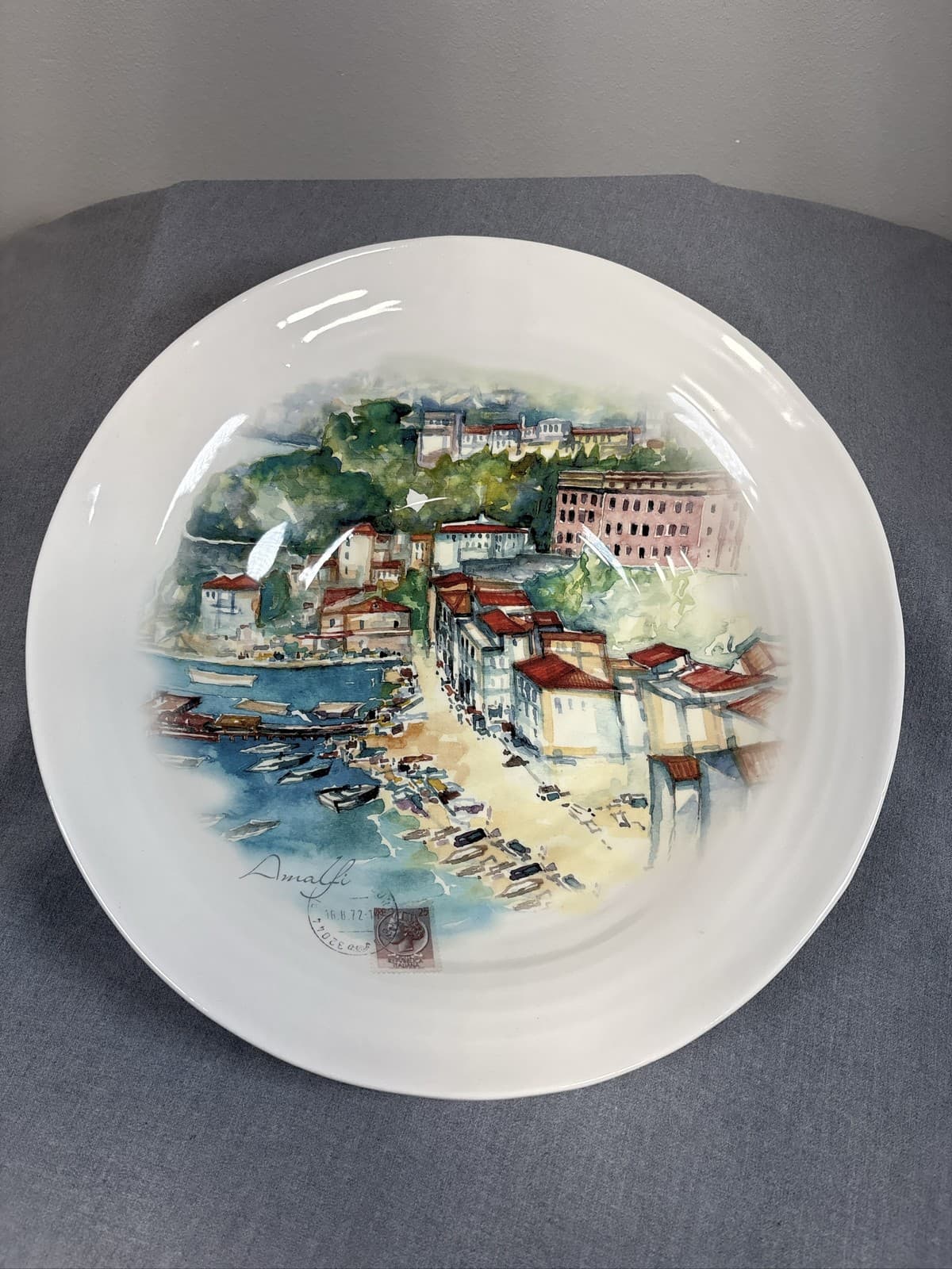 OPIFICIO ETICO 15" Round Pasta Bowl Italian Scene