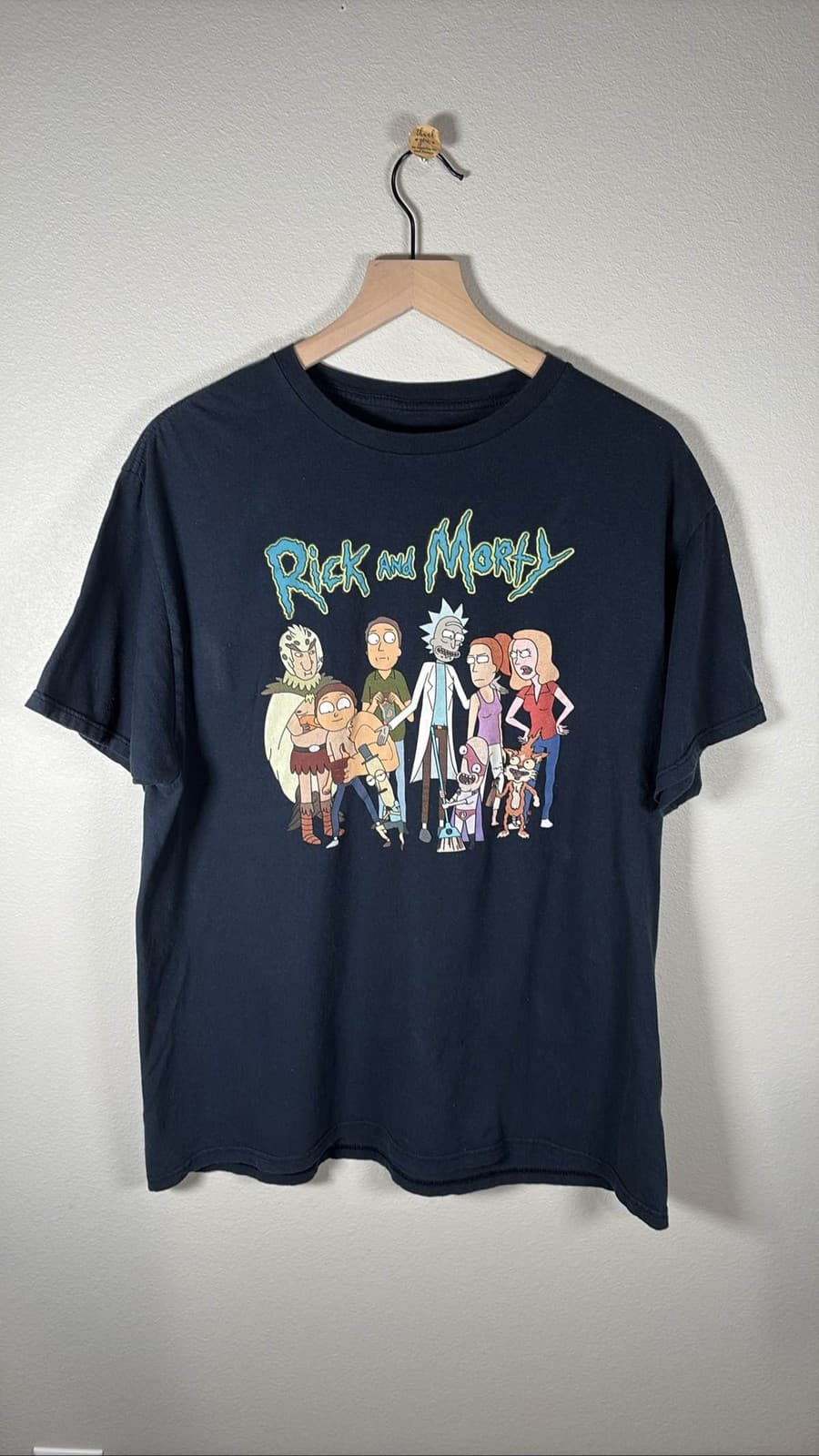 Rick and Morty Adult Swim Graphic T-Shirt Men's Black Cast Tee XL
