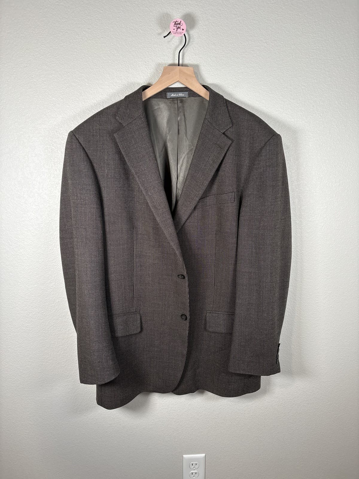 Oscar de la Renta Men's Plaid Wool Blazer Sport Coat Jacket