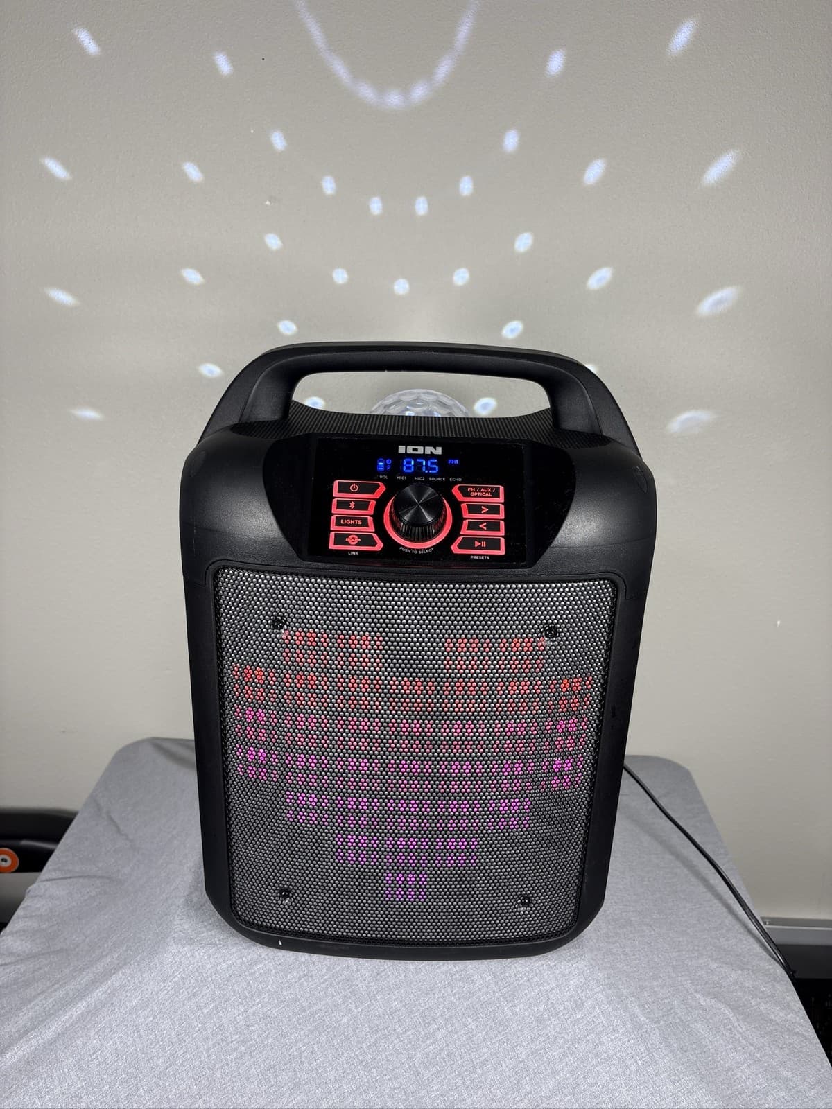 ION Party Rocker Max MK2 Portable Bluetooth Speaker Lights Karaoke