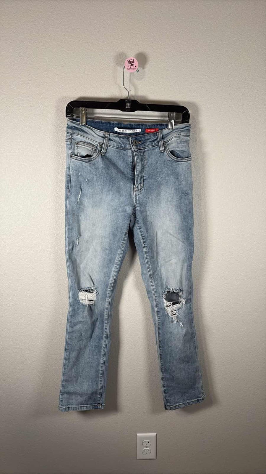 Celebrity Pink Women's Distressed Skinny Jeans Blue Size 7 Ripped