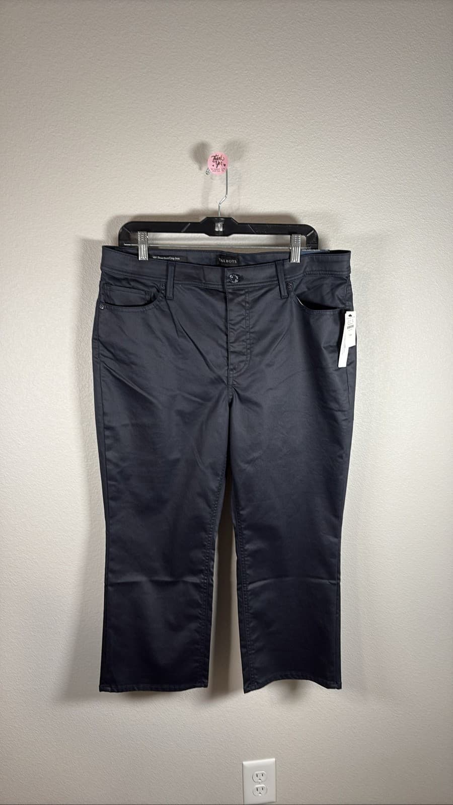 Talbots Women's Dark Blue 14P Demi Boot Crop Jeans NWT