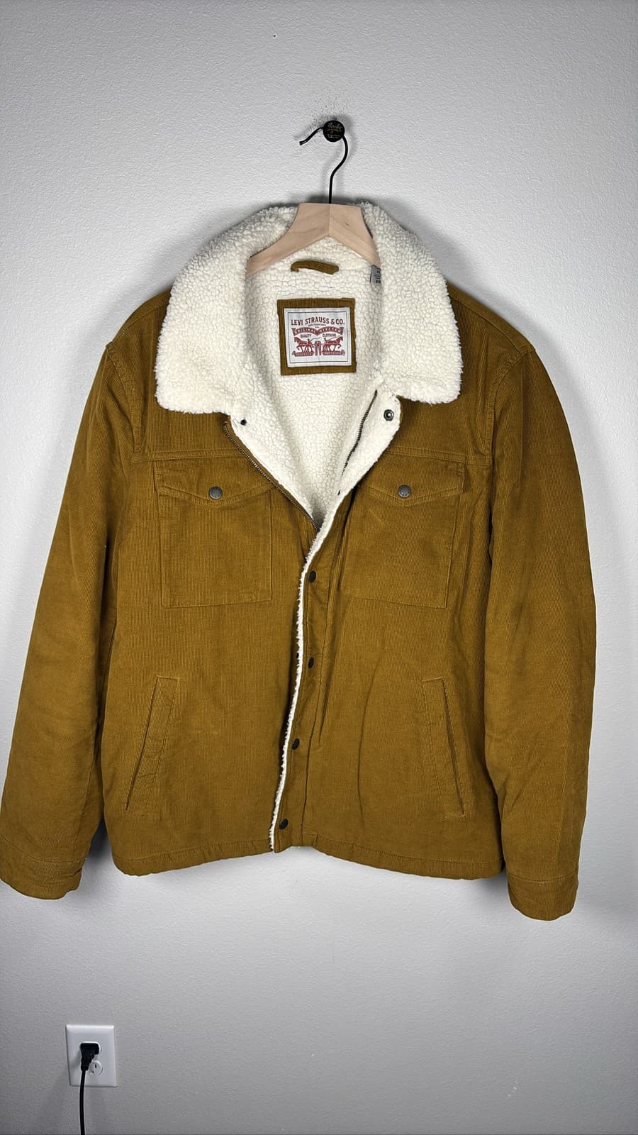 Levi's Men's Corduroy Sherpa Lined Trucker Jacket Tan Brown XL