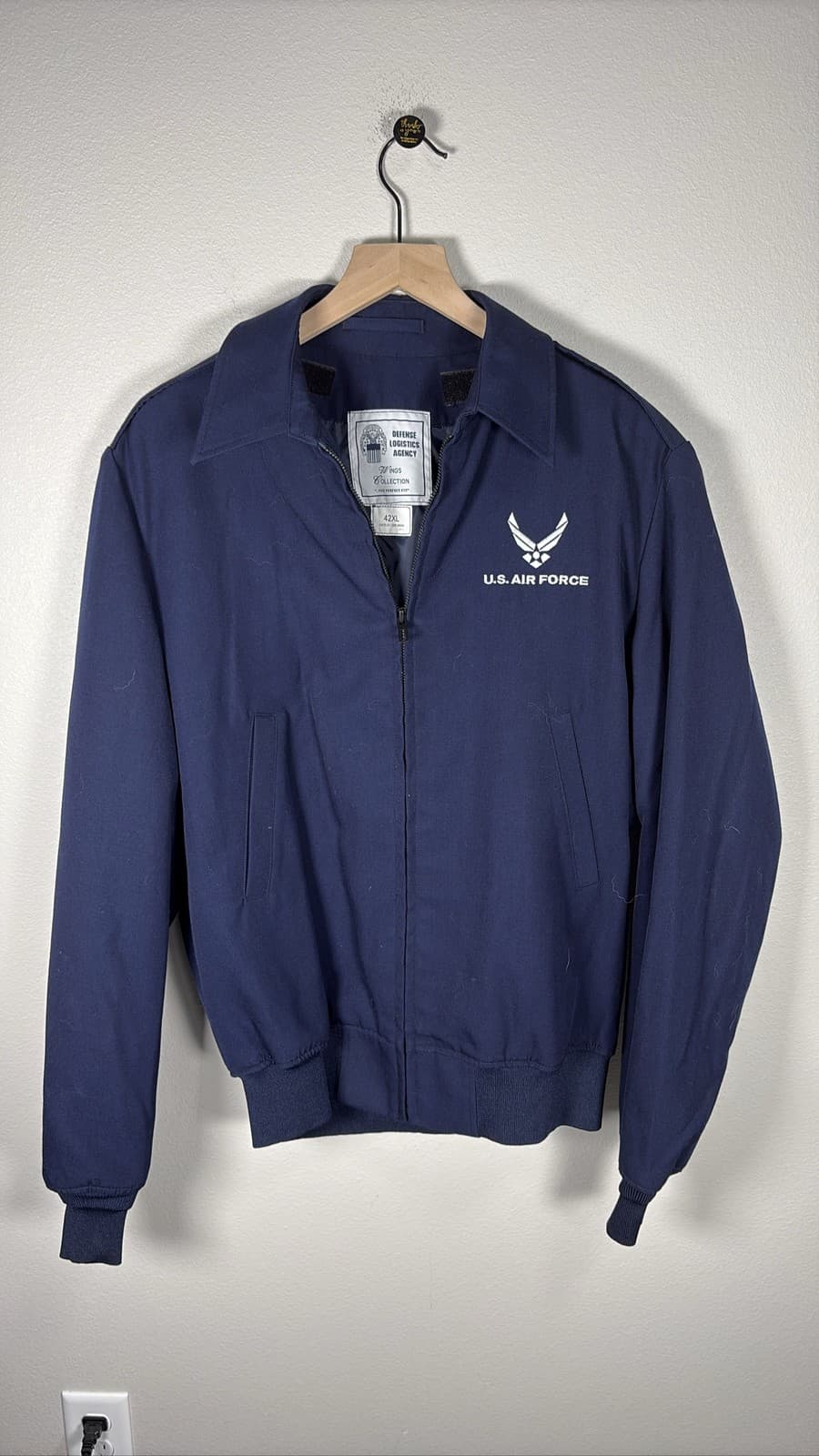 USAF US Air Force DSCP Wings Collection Lightweight Jacket 42XL Blue With Liner