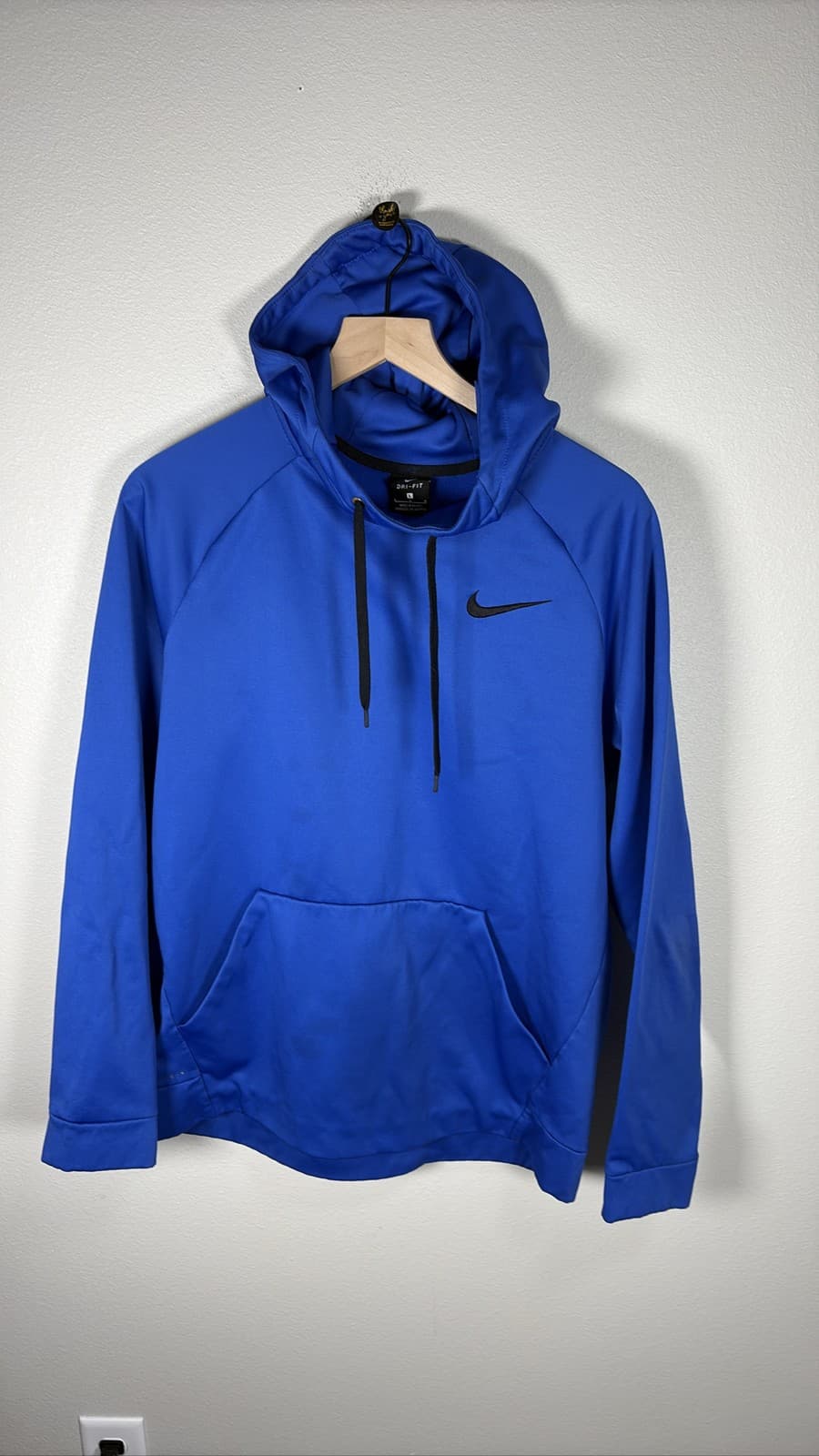 Nike Dri-Fit Therma Hoodie Mens Medium Blue Pullover Sweatshirt