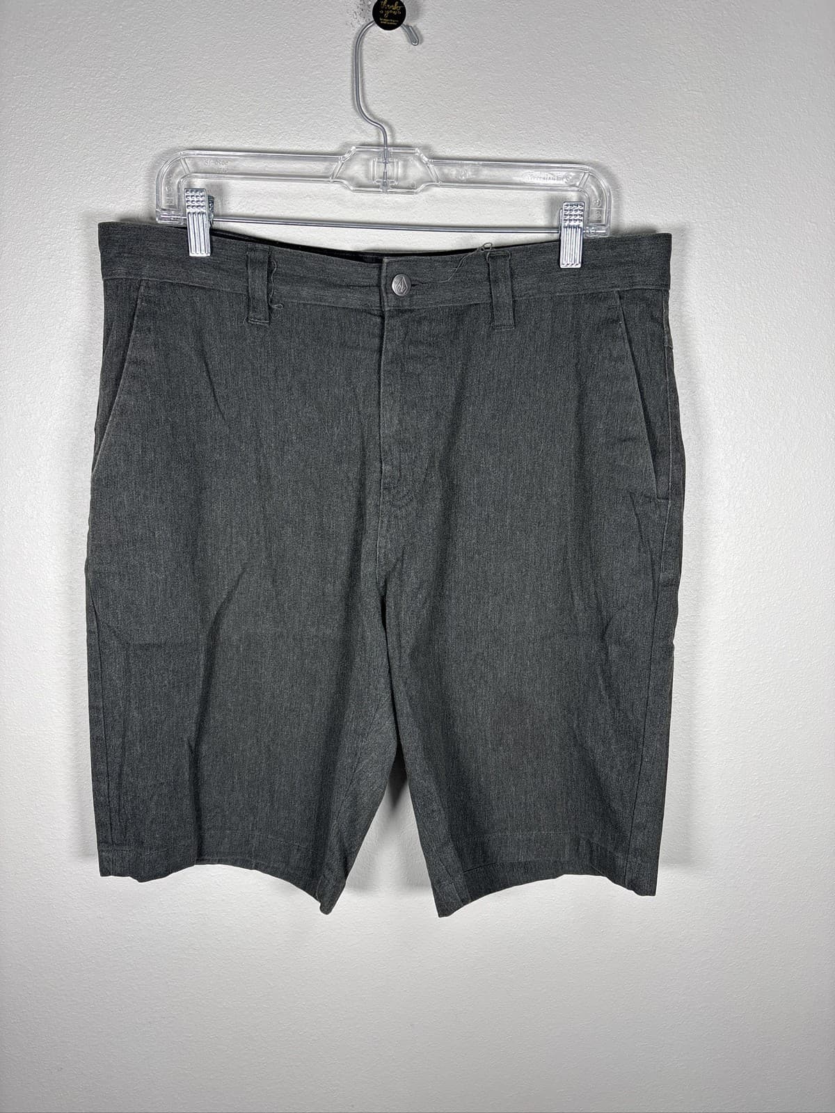 Volcom Frickin Chino Shorts Mens 34 Gray Modern Stretch Flat Front