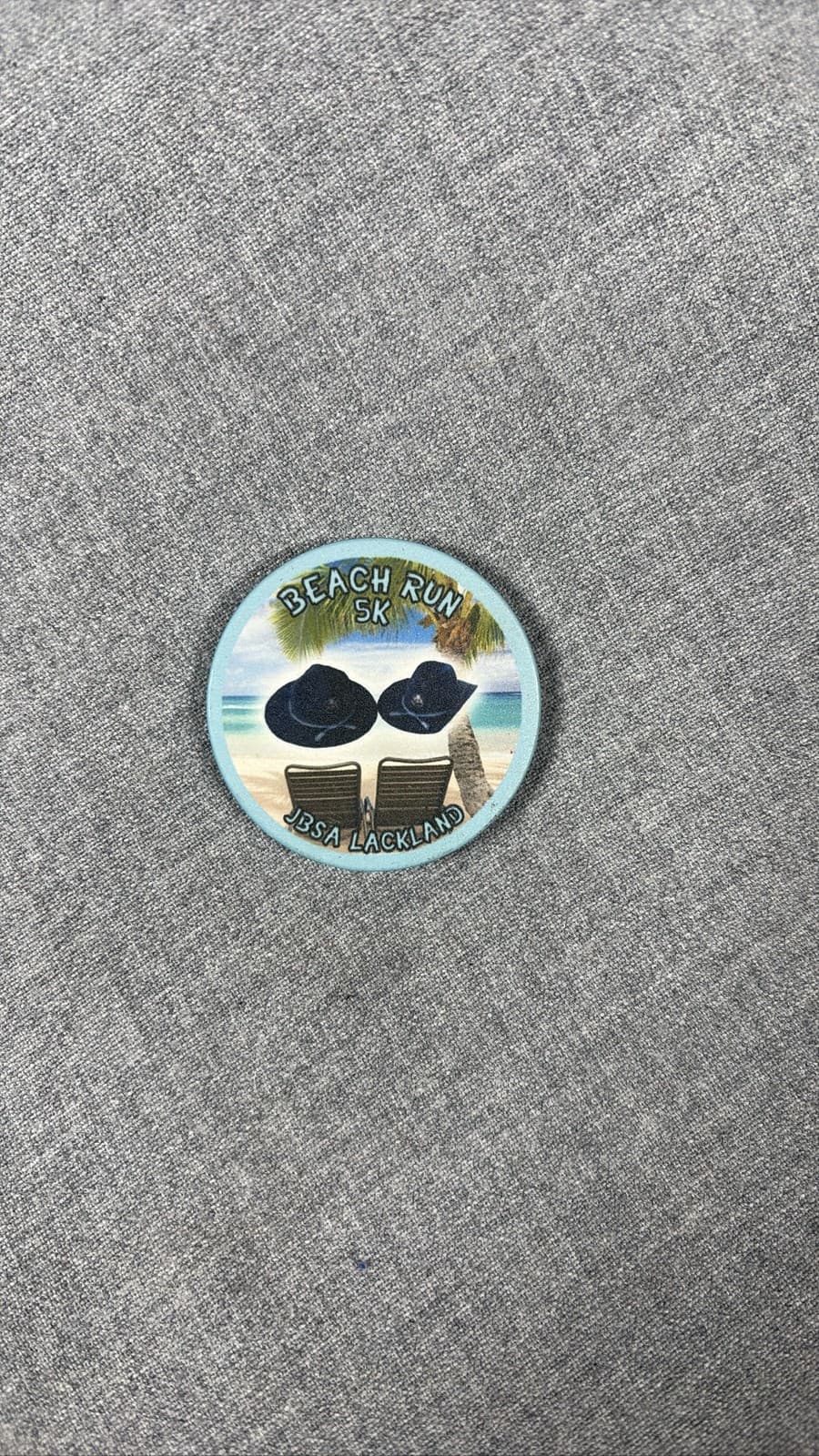 JBSA Lackland Beach Run 5K Medal Military Fun Run Blue Challenge Coin
