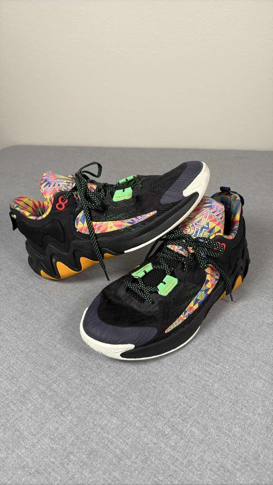 Nike Giannis Immortality 2 Black Rainbow Kaleidoscope Basketball Shoes Y6