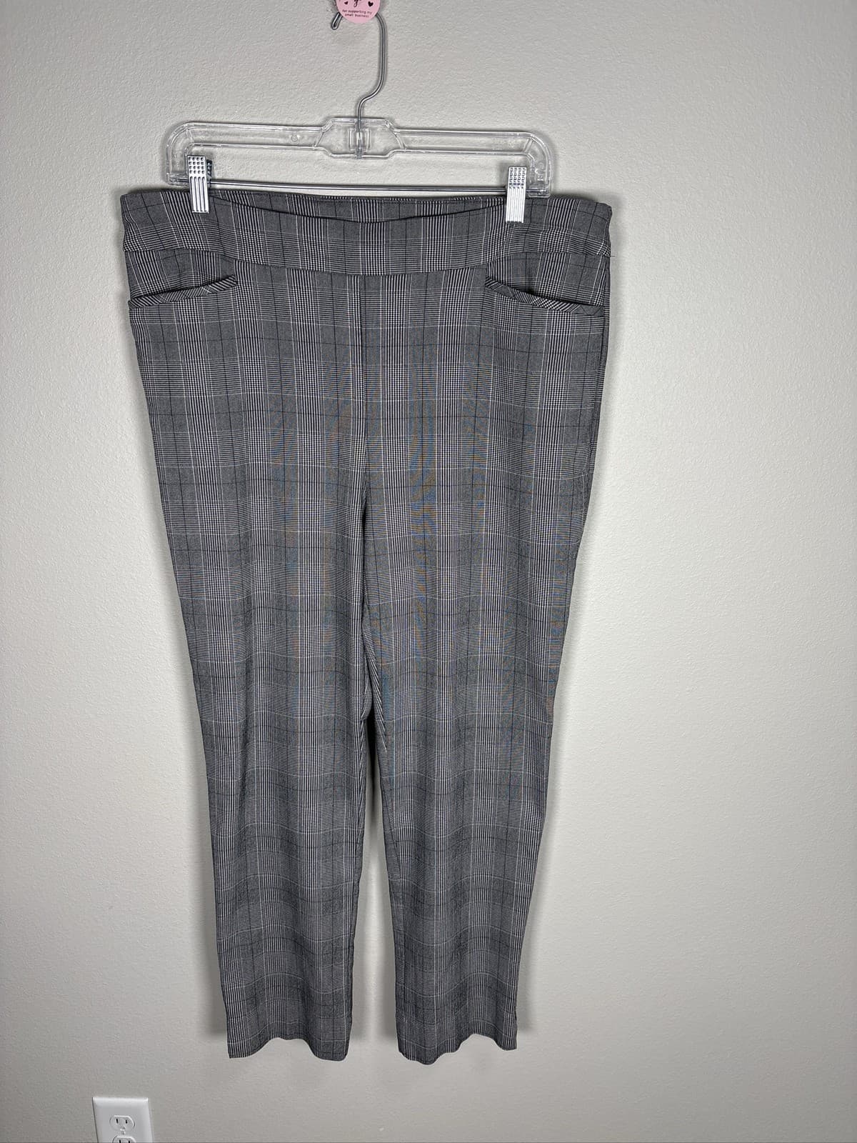 Chico's So Slimming Brigitte Plaid Ankle Pants Women's Size 13