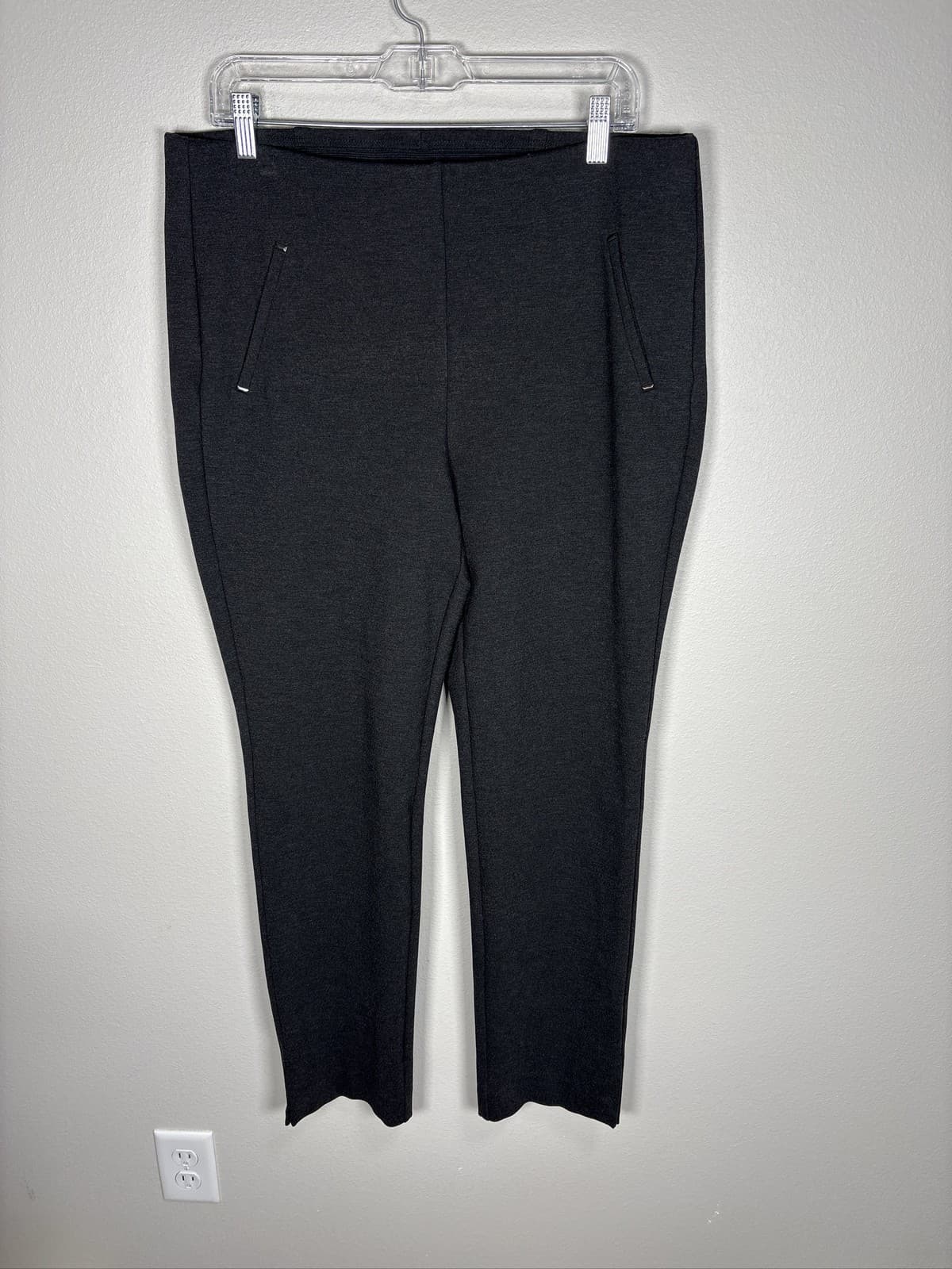 Chico's So Slimming Juliet Ankle Pants Womens Gray Slim Leg Pull On Size 12