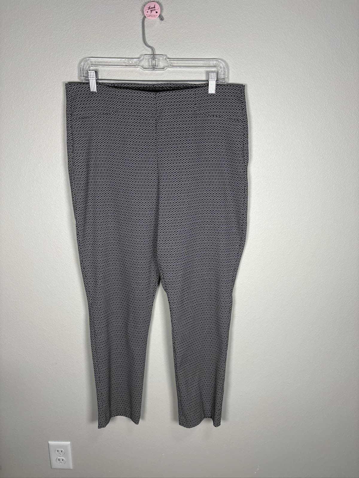 Chico's So Slimming Brigitte Ankle Pants Women's Size 12 Geometric Pull On