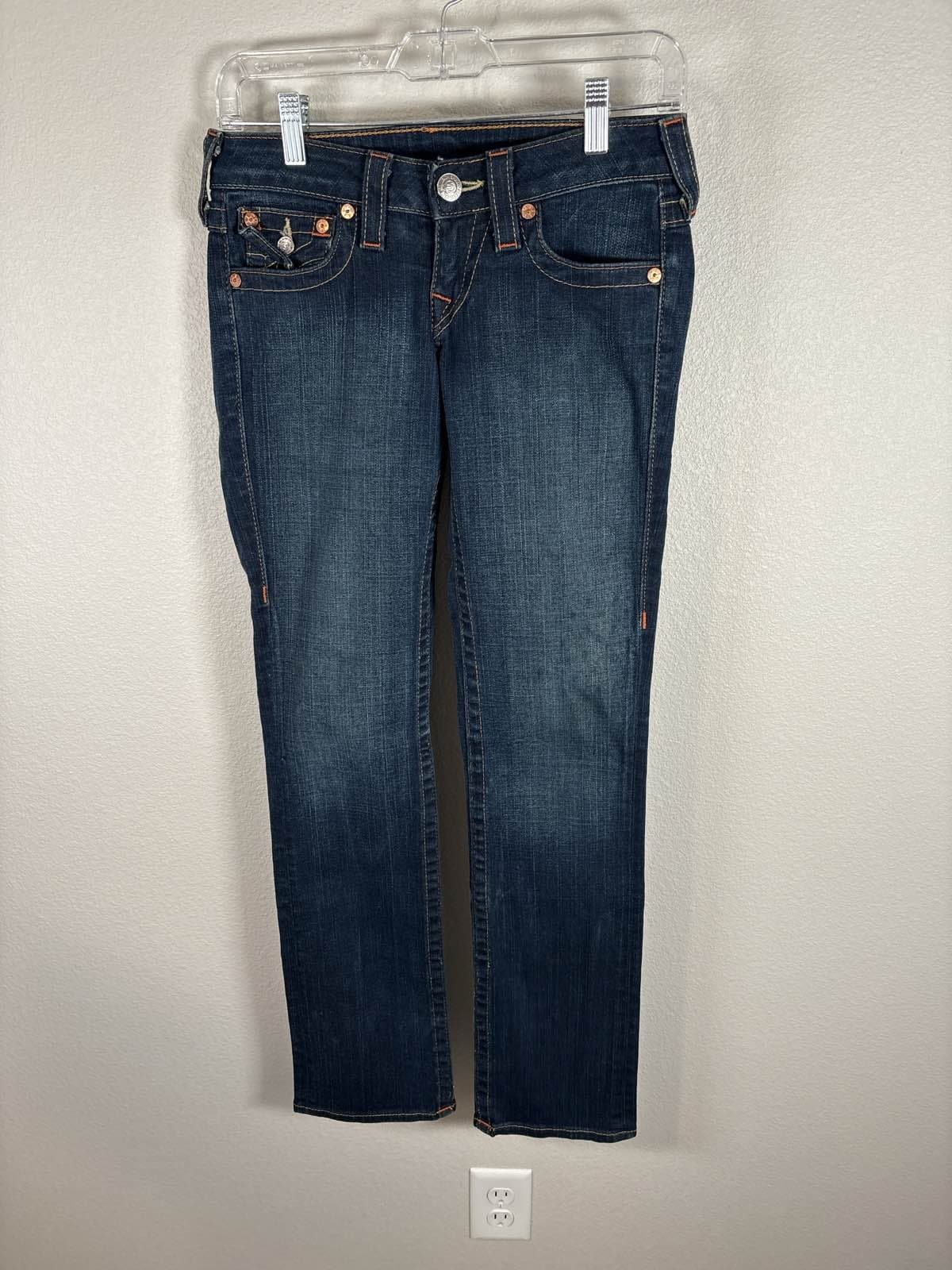 True Religion Billy World Tour Jeans Women’s 25 Blue Denim Straight Leg USA