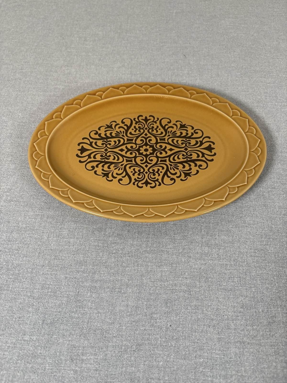 Golden Seville Genuine Stoneware Oval Platter Plate Japan Freezer to Oven