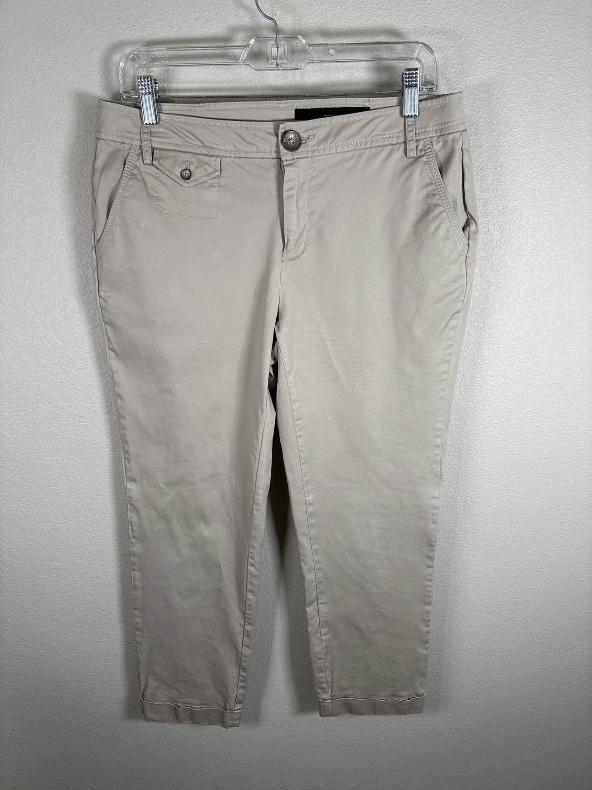 DKNY Jeans Women's Khaki Tan Chino Pants Size 6 Straight Leg Cotton Blend