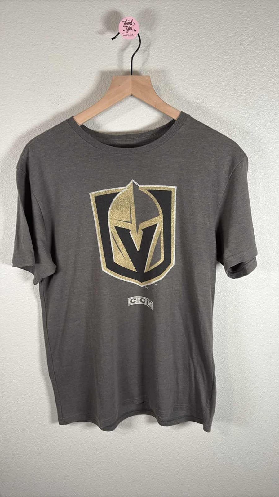 CCM Vegas Golden Knights NHL Mens M Gray Logo Hockey Short Sleeve T-Shirt M