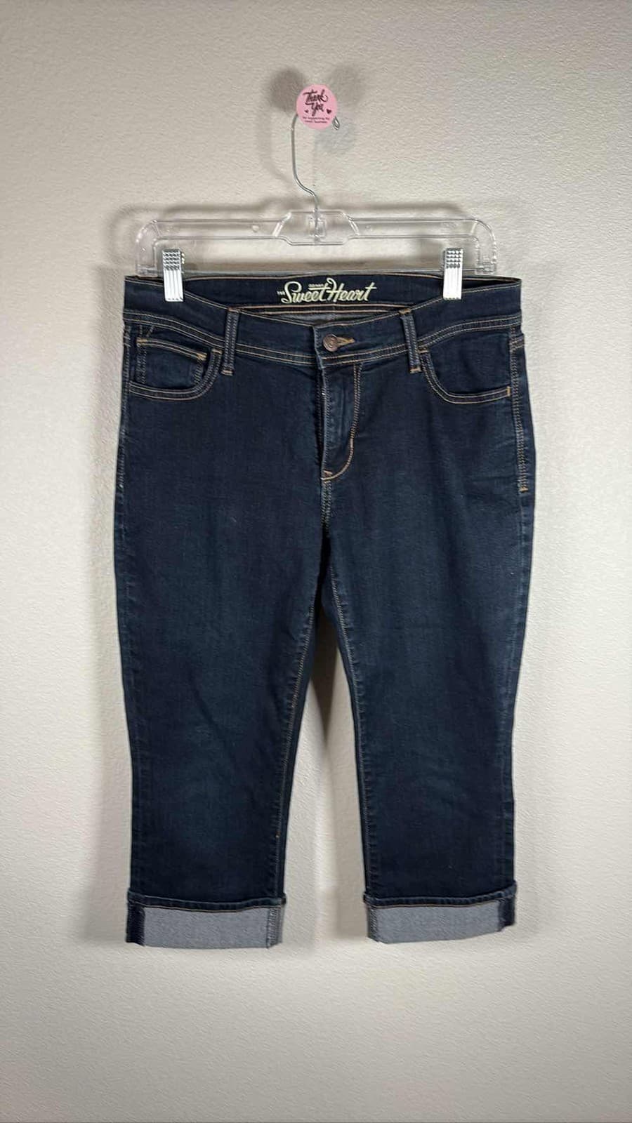 Old Navy The Sweet Heart Jeans Womens 6 Regular Dark Wash Capri Cropped