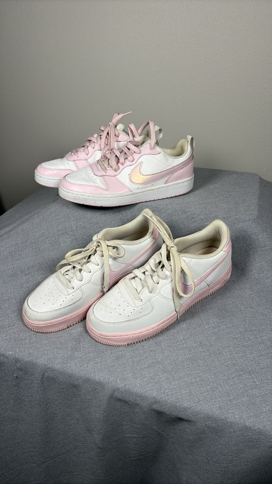 Nike Air Force 1 Court Borough Low White Pink Foam GS Sneakers Lot of 2 7 Youth