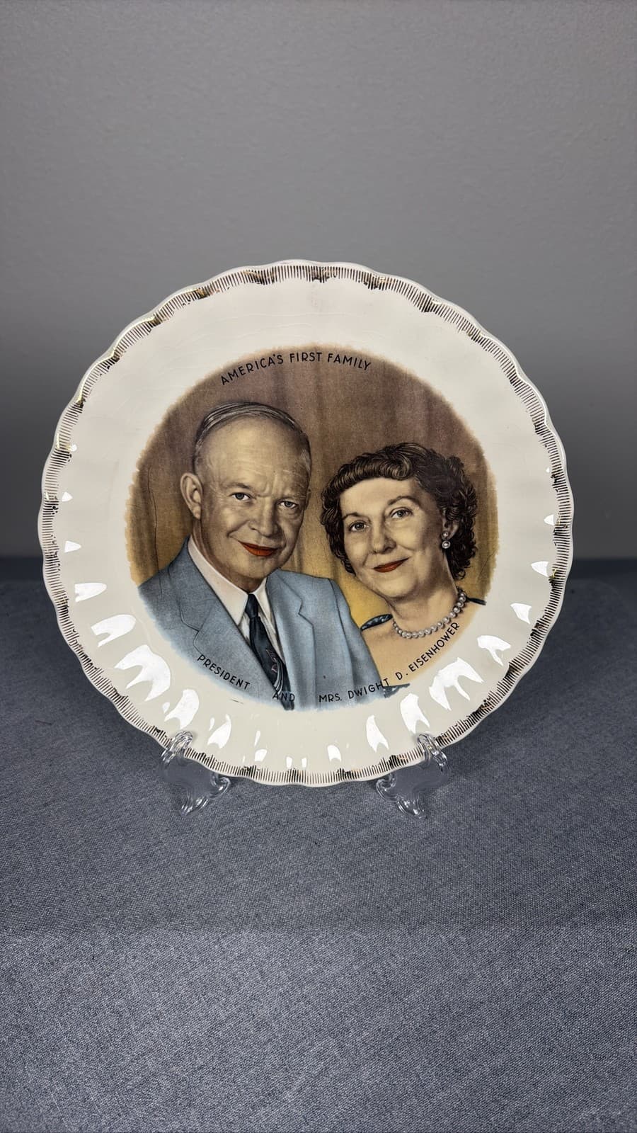 Vintage America's First Family President & Mrs. Dwight D. Eisenhower Plate