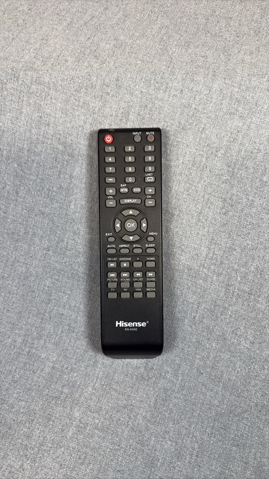 Hisense EN-KA92 TV Remote for H3 Series LED 32H3E 40H3C