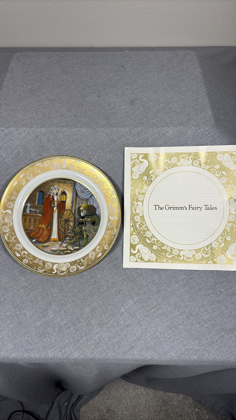 Vintage Rumpelstiltskin Franklin Porcelain 8" Plate The Grimm's Fairy Tales 1978