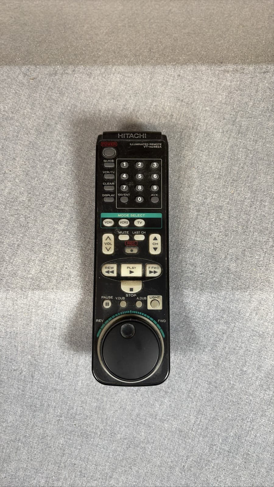 Hitachi VT-RM482A Lighted Remote TV VCR Mode Black
