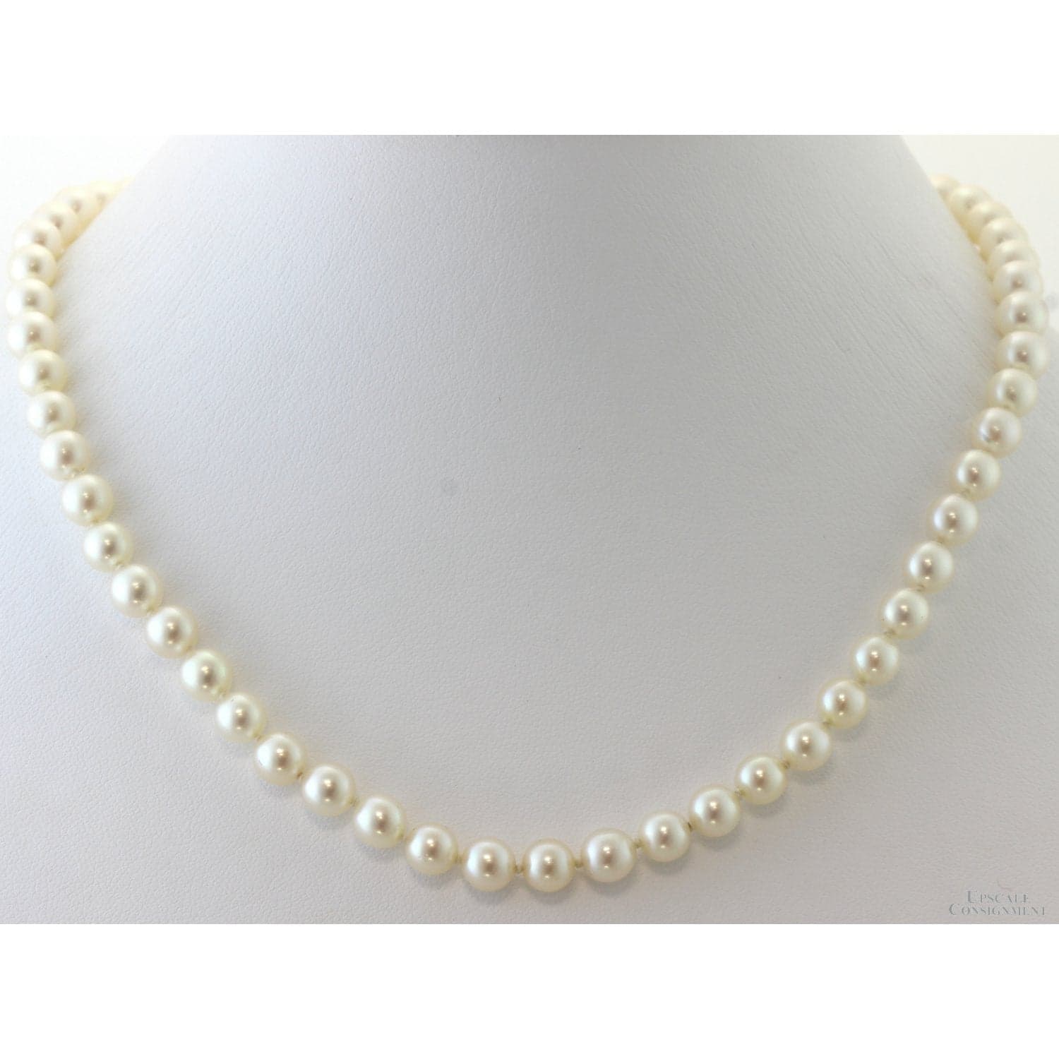 Vintage Mikimoto Hand-Knotted Cultured Akoya Pearl Necklace - 16 in