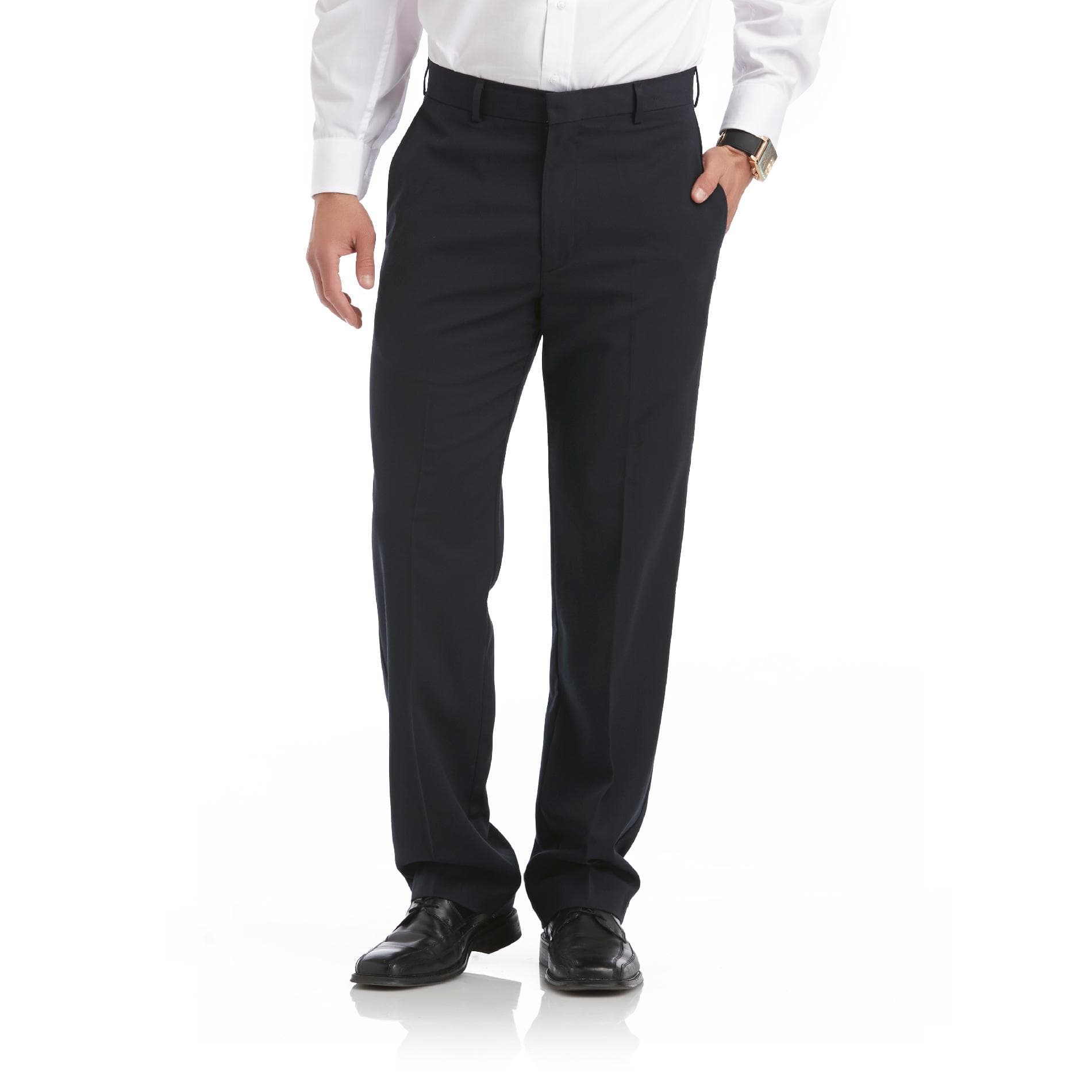 Covington Men's Flat-Front Dress Pants, Size: 40x30, DarkGrey
