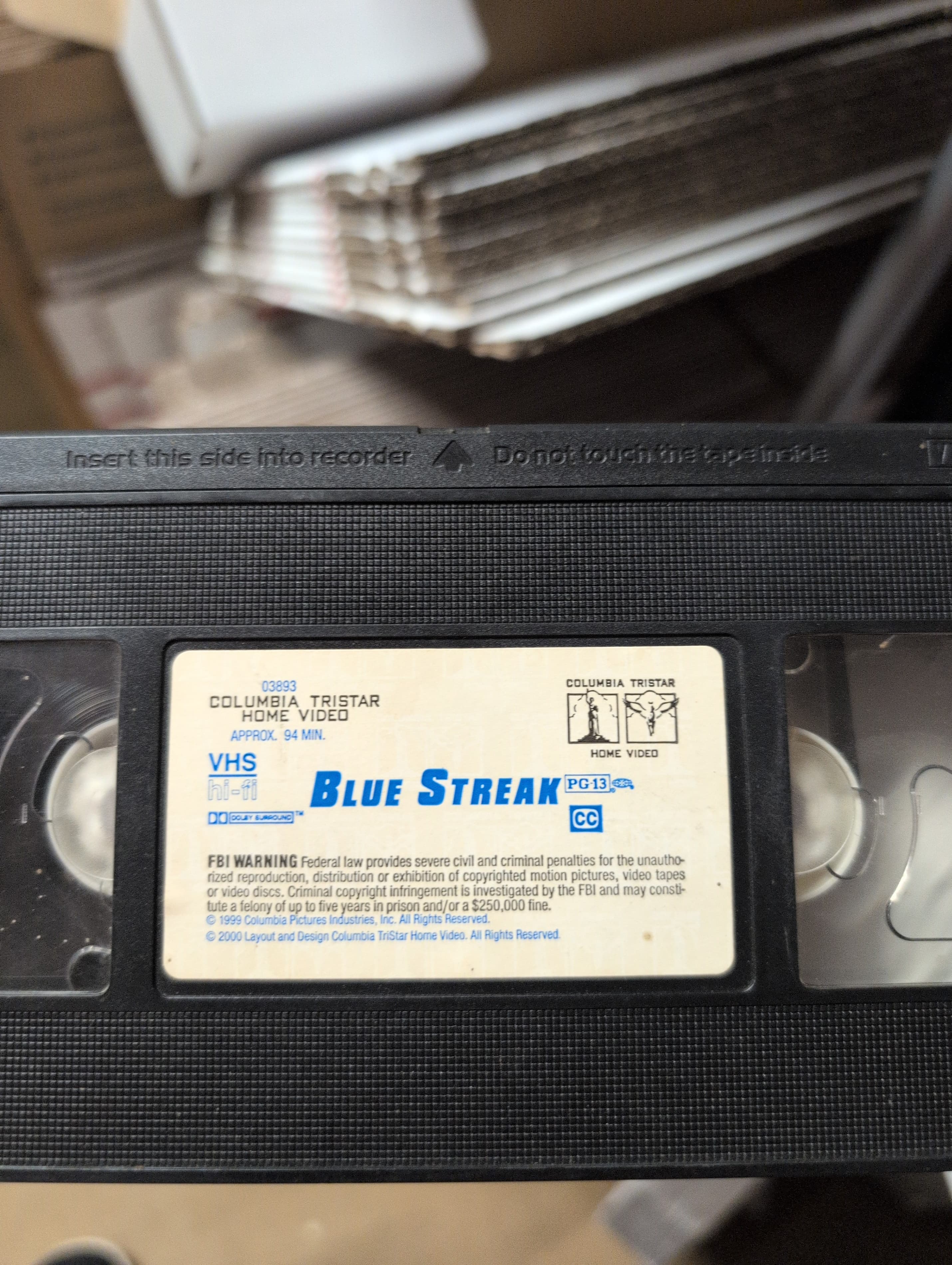 Blue Streak VHS Columbia TriStar Home Video 1999 no case
