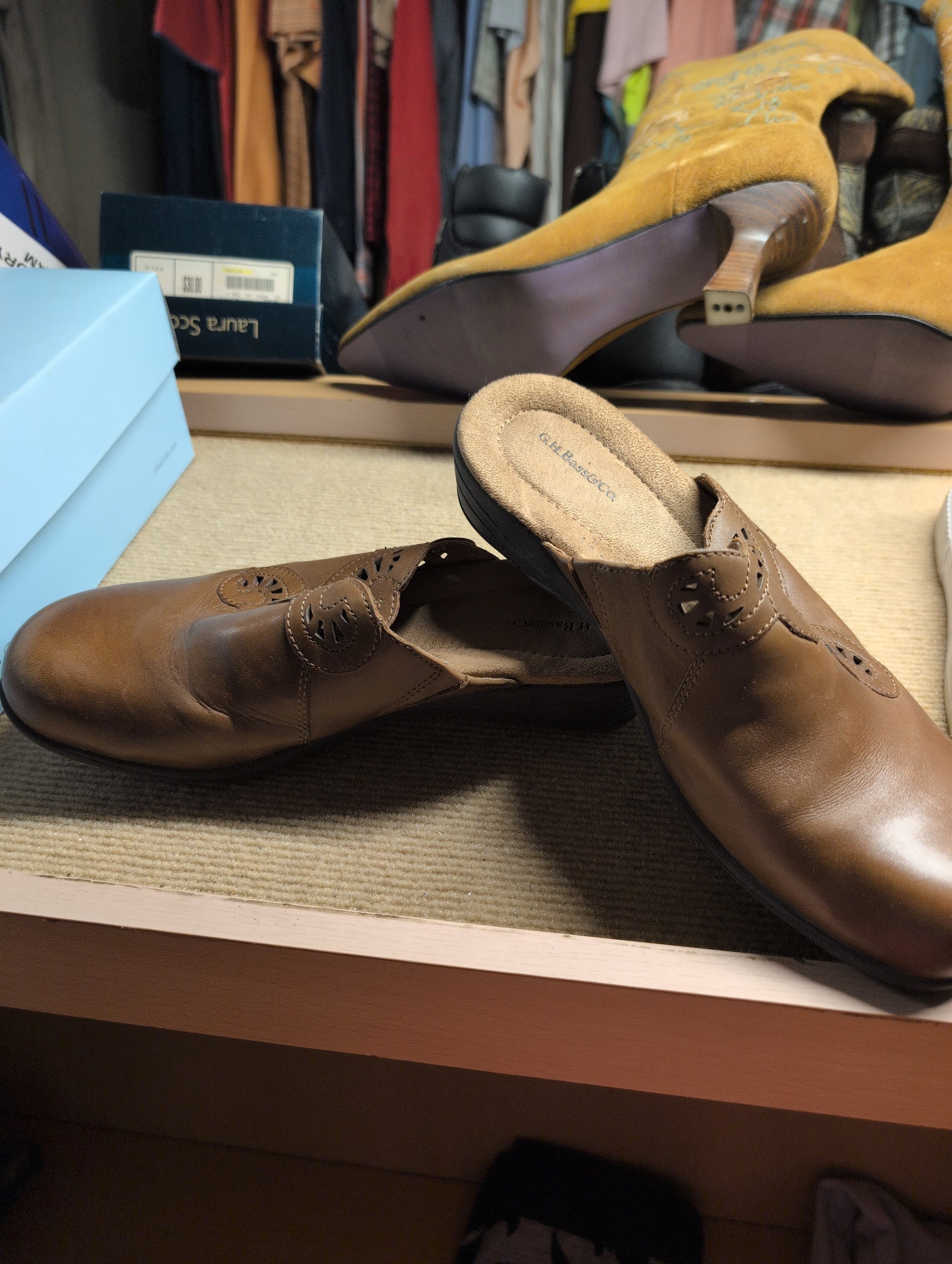 G.H. Bass & Co. Women's Brown Heeled Loafers