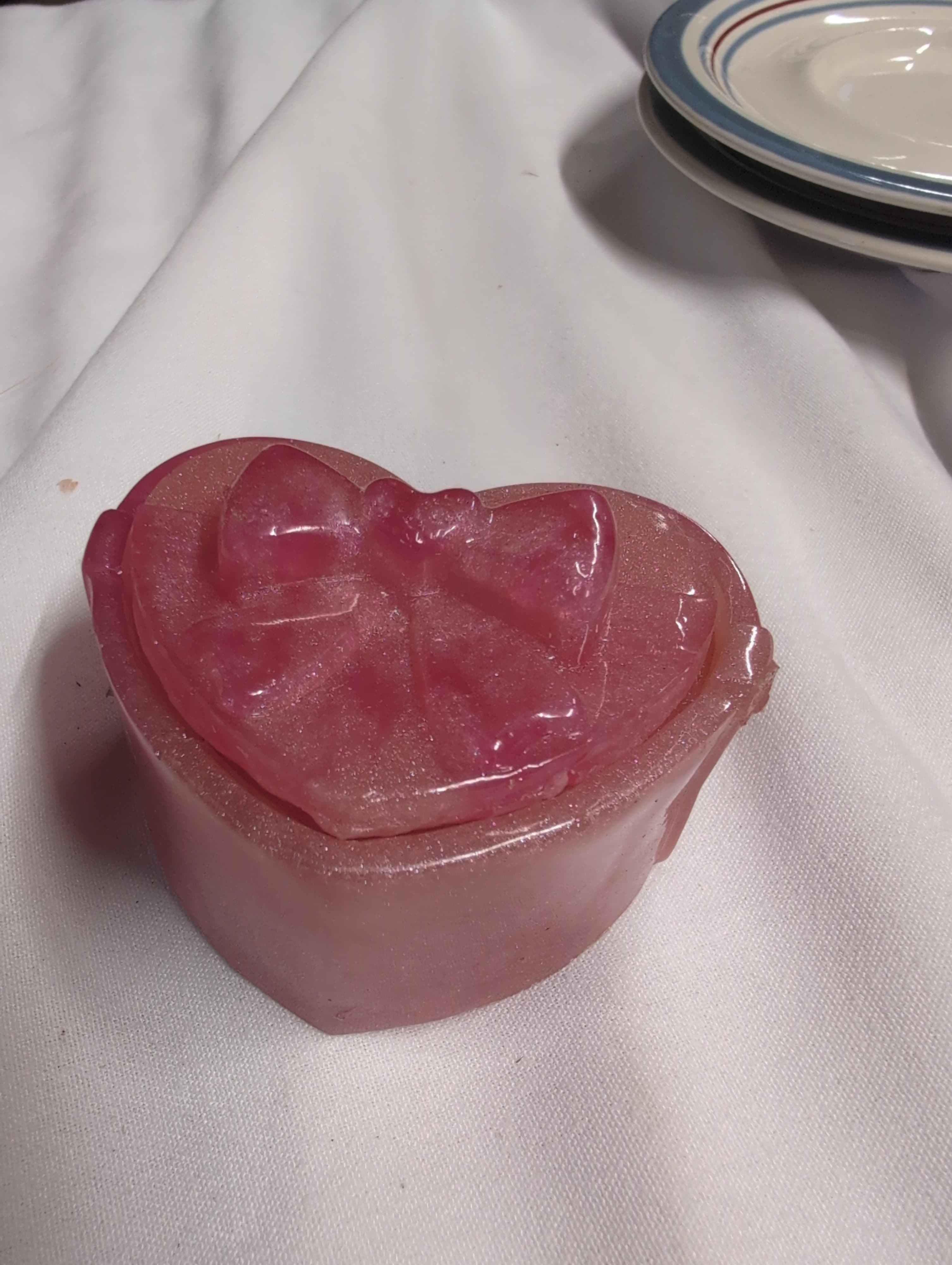 Heart-Shaped Decorative Soap with Bow Design