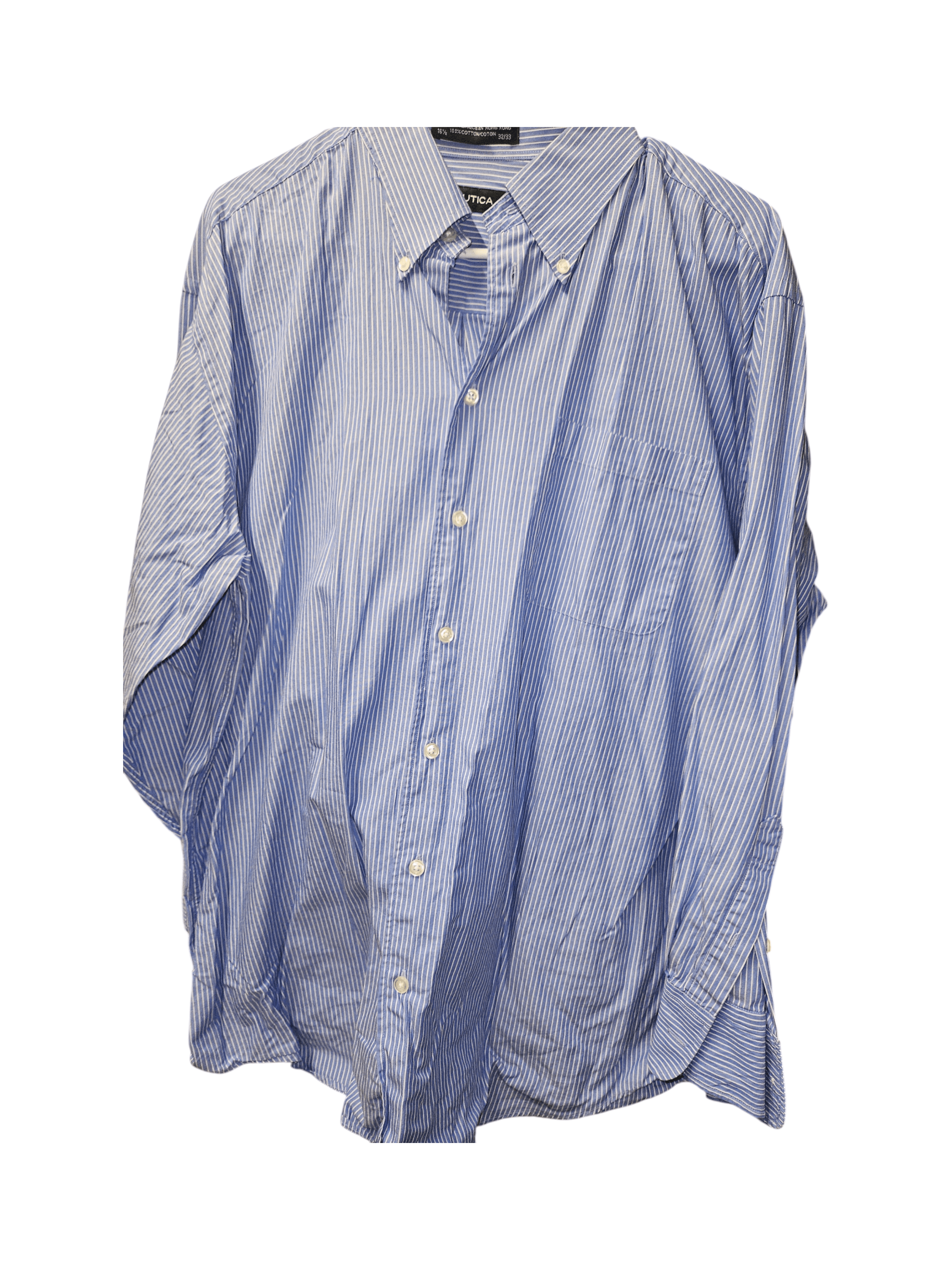 Nautica Men's Blue Striped Button-Up Shirt Size 2XL