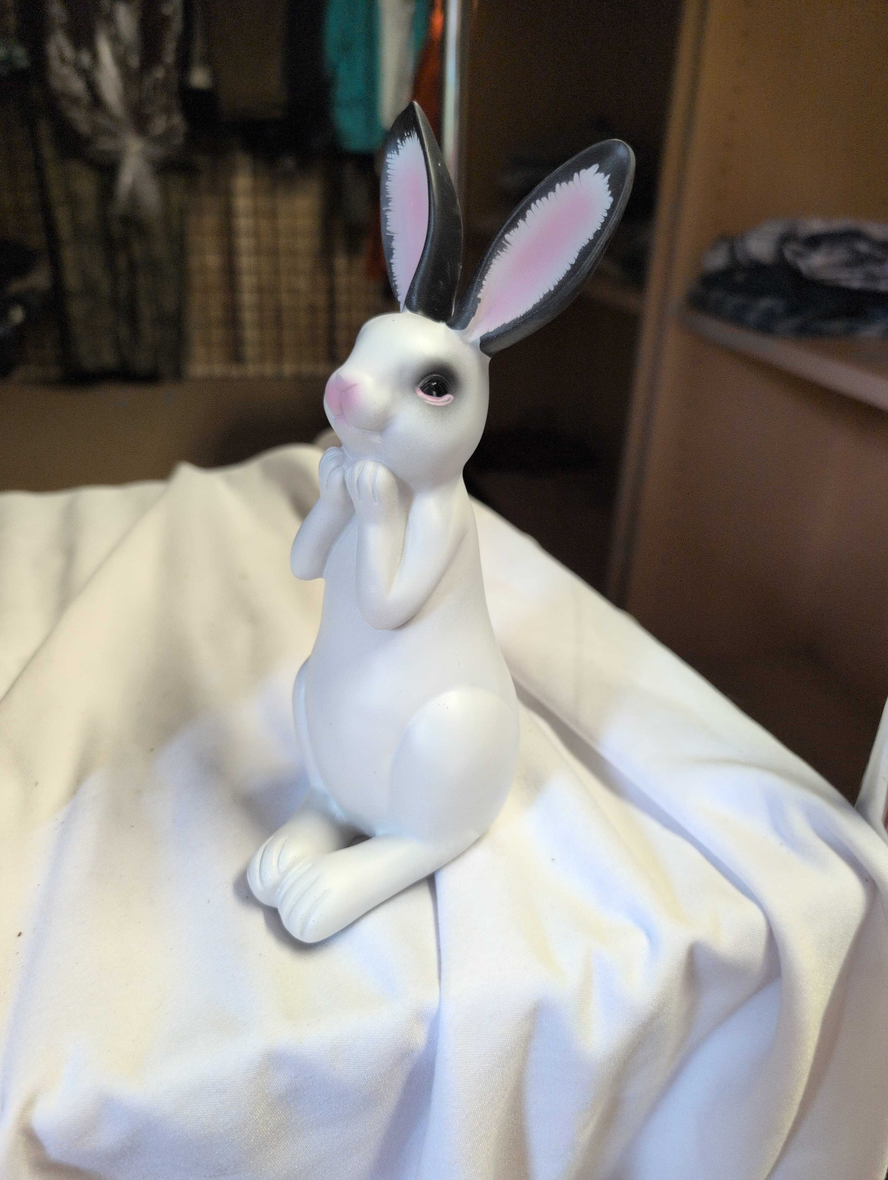Ceramic Rabbit Figurine Decorative Collectible